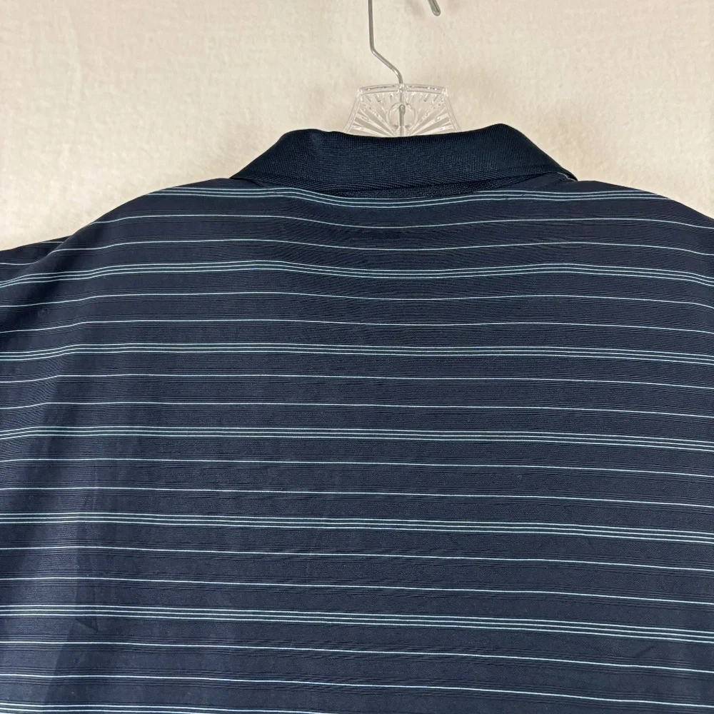 Nike, Golf Polo Shirt, Men's XXL, Dark Blue Gray stripes,‎ Fit Dri